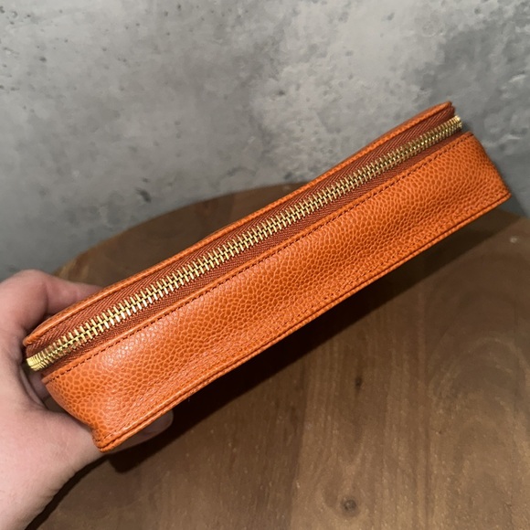 Chanel orange caviar jewelry case travel storage - Picture 6 of 15